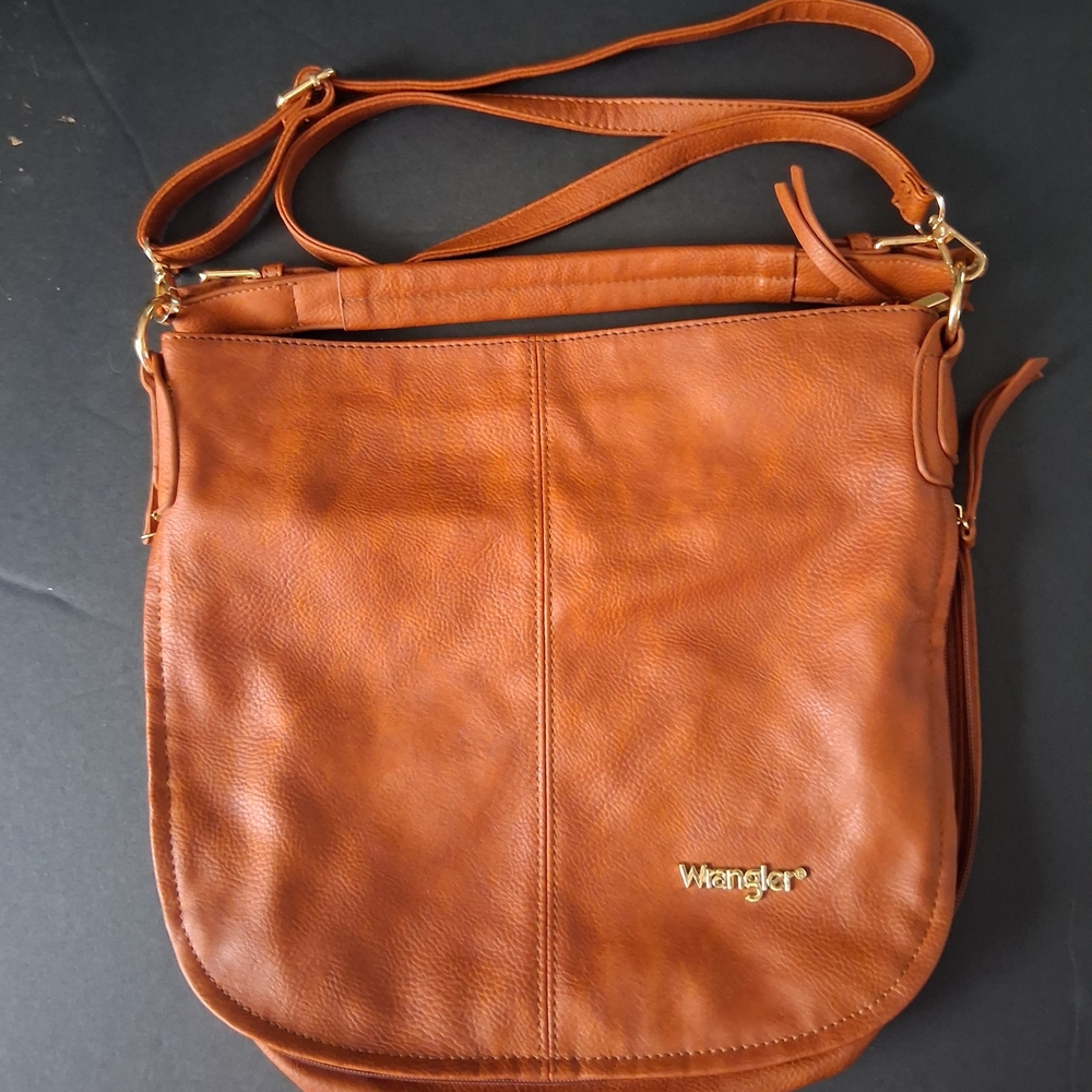 Wrangler Western Leather Crossbody Tan Bag / Shoukder Bag Purse View 2